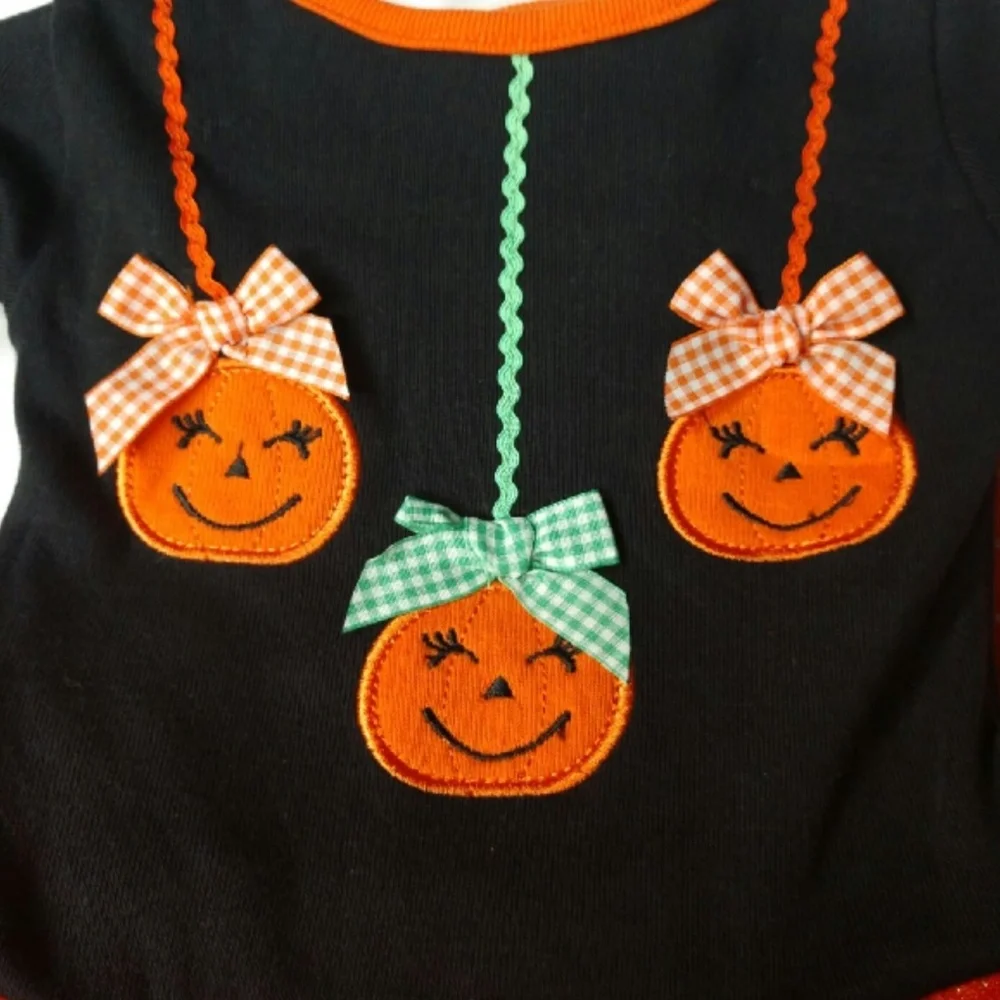 BlueBeri Boulevard 18M Tutu 2pc Happy Pumpkin Halloween Outfit